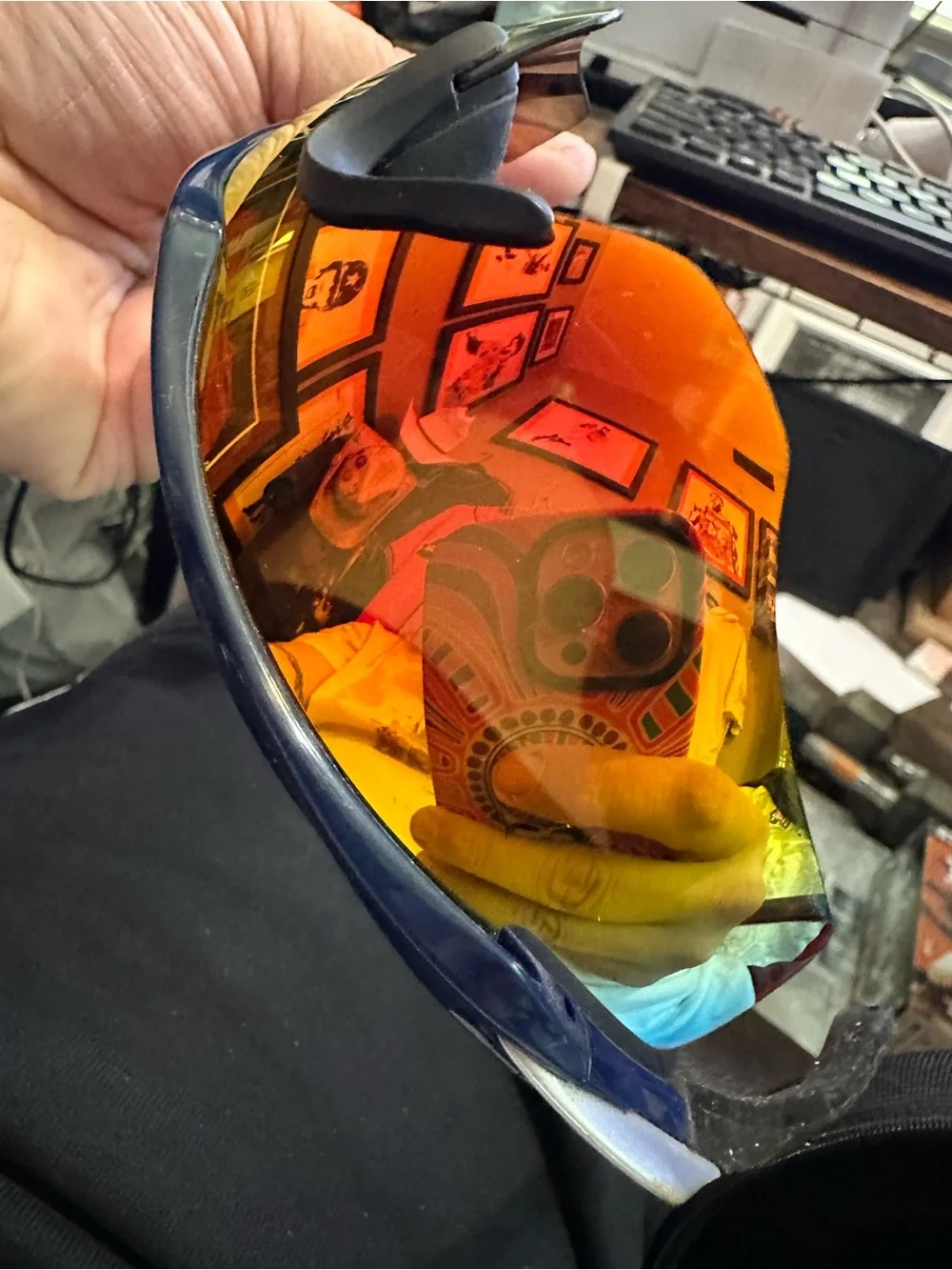 Oakley M2 Blue Frame XL Sunglasses with Mirrored Sport Lens